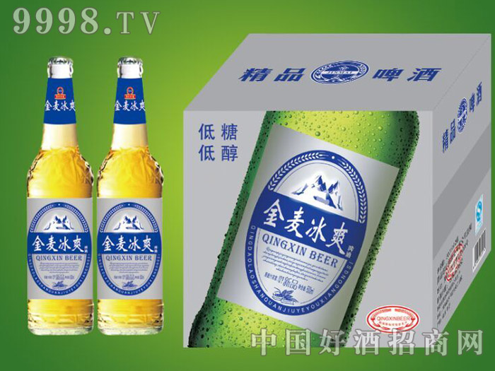 崂山泉啤酒500ml金麦冰爽白瓶1X12