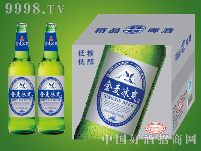 崂山泉啤酒500ml金麦冰爽绿瓶1X12
